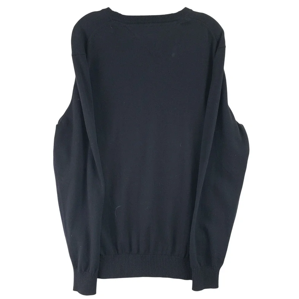Tommy Hilfiger V-Neck Sweater Mens XL Black Preppy Classic Knit NWT